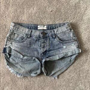 One Teaspoon Indigo Denim Shorts
